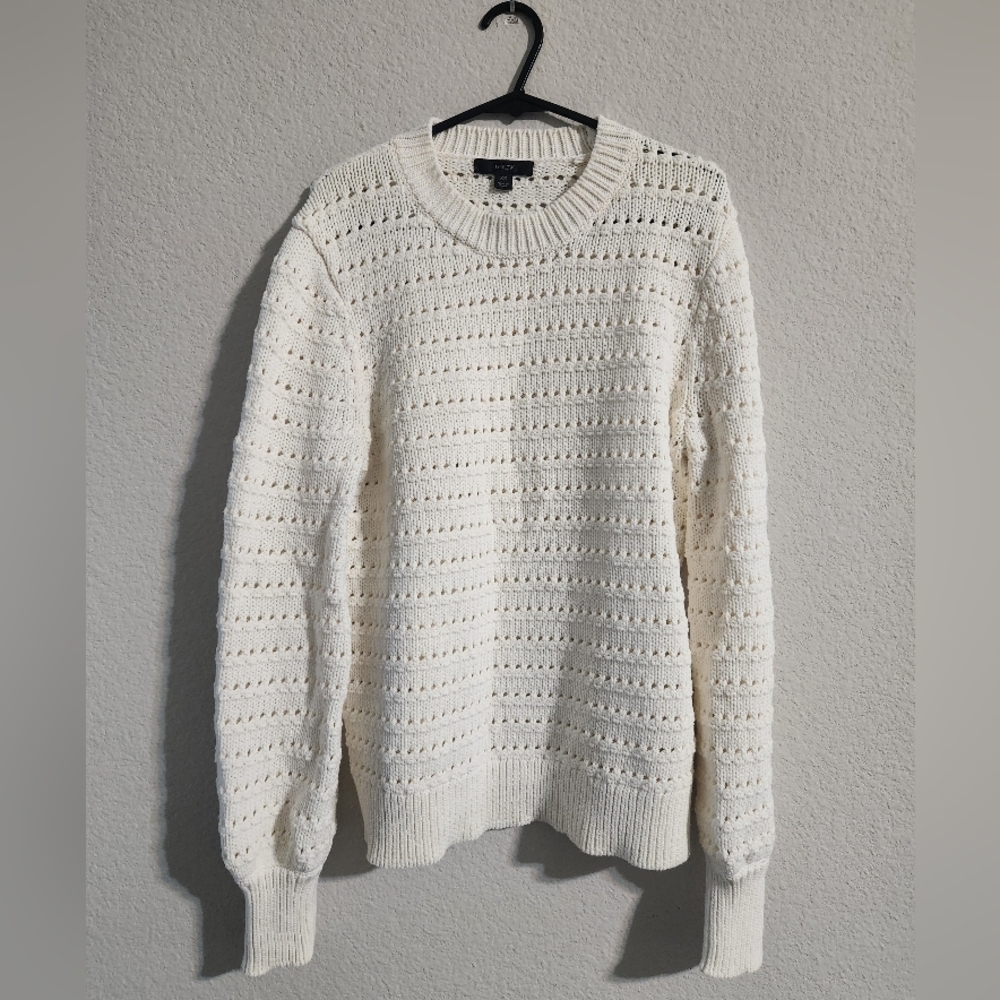 J. Crew Balloon-sleeve Pointelle Sweater Ivory Women’s size XS